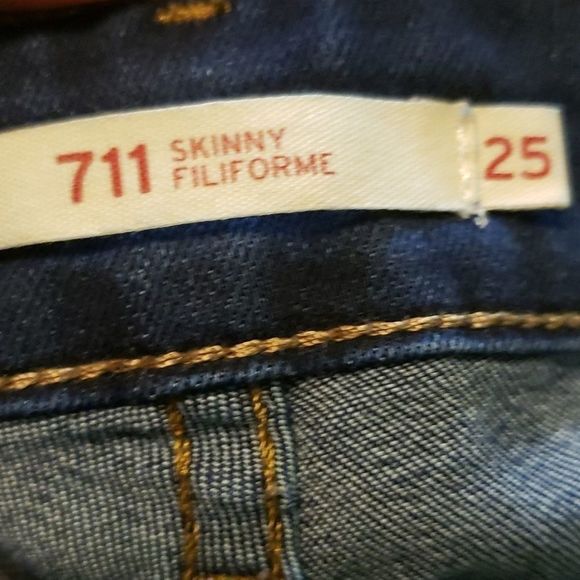 Levi's 711 Skinny Dark Wash Ladies Jeans 25 - Picture 6 of 7